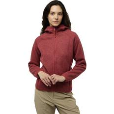 Dam - Friluftsjackor - Orange Jack Wolfskin Women's Kaminfeuer Hooded Jacket Fleecejacka Färg röd