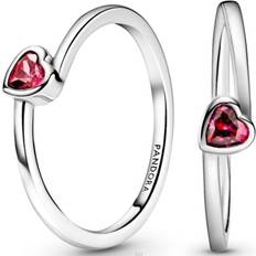 Transparent Ringar Pandora Damring CLEAR TILTED HEART SOLITAIRE RING