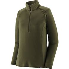 Green - Hiking Base Layer Tops Patagonia Capilene Thermal Weight Zip Neck Women's Thermal Blue