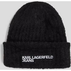 Karl Lagerfeld Unisex Tilbehør Karl Lagerfeld KL Jeans, Klj Fluffy Beanie, Woman, BLACK, One Black