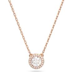 Swarovski Charms & Pendants Swarovski Ladies Constella Rose Gold-Plated Halo Necklace 5636272 Silver