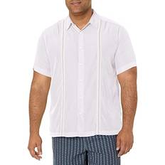 Rayon Shirts Cubavera Men's Big & Tall Stripe Short Sleeve Shirt Bright White (4XLT)