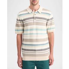 Scotch & Soda Clothing Scotch & Soda Men's Structured Knit Polo Shirt Multi Stripe