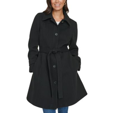 Tommy Hilfiger Women Coats Tommy Hilfiger Women's Single-Breasted Belted Coat, Created for Macy's Black