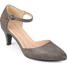 Shoes Journee Collection Wide Width Bettie Pump Women's Taupe Heels Pumps Ankle Strap