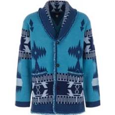 Herren - Kaschmir Cardigans Alanui Icon Cardigan mit Jacquardmuster Herren Kaschmir Blau