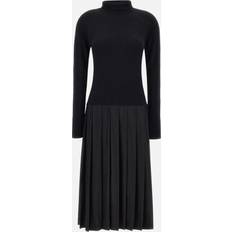 Cashmere Vestiti Fabiana Filippi Pleated Skirt Dress Abiti Nero-Donna