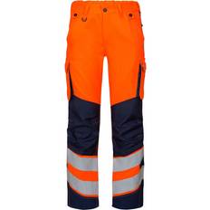 Engel Dame Arbejdsbukser Engel Safety Light Damenhose 2543-319, Warnorange/Blue ink, Größe warnorange