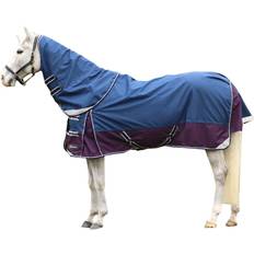 Winter Rugs Horse Rugs HY (7' Navy/Purple) DefenceX System Detachable Neck Waterproof Horse Turnout Rug