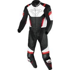 Macna Varshall Perforated Two Piece Motorcycle Leather Suit - Black/White/Red Man
