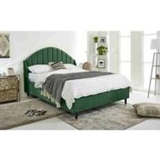 Beds & Mattresses Eleganza Elysium Green Plush Velvet Single Bed Frame