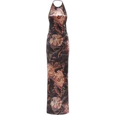 Etro Floral halterneck velvet gown multicoloured (UK 14)