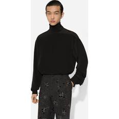 Satin Sweatere Dolce & Gabbana Silke Top Med Ståkrave Sort