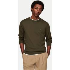 Tommy Hilfiger Green Jumpers Tommy Hilfiger Crew Neck Regular Fit Jumper - Army Green