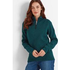 Turquoise Jumpers Tog24 'Pearson' Knitlook Quarter Zip Fleece Teal