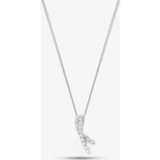 The Jewel Hut Sterling Silver Cubic Zirconia Flower Cluster Necklace 3060.8.13.0034