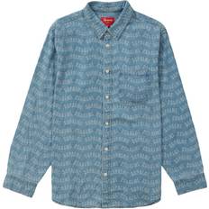 Supreme Men Shirts Supreme Arc Jacquard Denim Shirt Blue