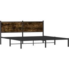 Estructuras de cama vidaXL Metal Bed Frame With Headboard Bed Smoked Oak 180x200 cm Super King