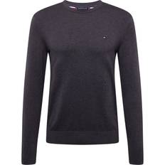 Sweatshirts - Sølv Sweatere Tommy Hilfiger Crew Neck Flag Embroidery Jumper DARK GREY HTR