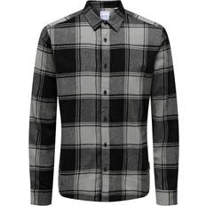 Flanellen overhemd - Zwart Overhemden Only & Sons Onsgudmund LS Checked Shirt Zwart