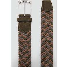 Mango Accessories Mango Men's Braided Elastic Colored Belt Khaki