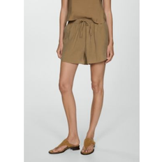 Modal Shorts Mango Women's Bow Detail Modal Shorts Brown