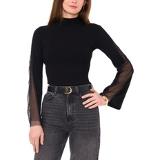 Rayon - Women Blouses Vince Camuto Mock Neck Knit Top Rich Black