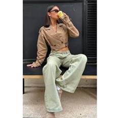 Blue Coats PrettyLittleThing Taupe Belted Cropped Trench Coat, Brown
