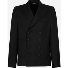 Satin Jakkesæt Dolce & Gabbana Uld Blazer Jakke Herre Sort