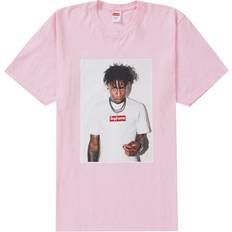 Supreme Men Clothing Supreme NBA Youngboy cotton T-shirt unisex Cotton Pink