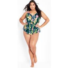 Nylon Tankinis Avenue Plus Tiered Print Tankini Top Raven