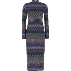 Turquoise - Women Dresses Missoni Zig Zag turtleneck dress multicoloured (US 8)