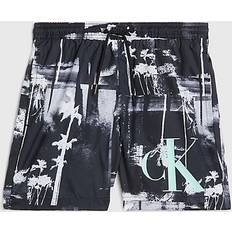 Calvin Klein Badetøy Calvin Klein Badeshorts Drawstring Palm Black Aop 12-14 år (152-164) Badetøj