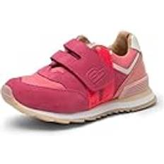 Bisgaard Rosa Lauflernschuhe bisgaard Kinder Klettschuhe/Low Sneaker Winston Pink Leder-Textil-Mix, Größe:33, Farbauswahl:rot-Kombi