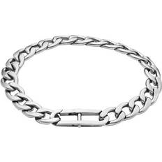 Fossil Bracelets Fossil Heritage D-Link Stainless Steel Chain Bracelet, Silver, Men Ilver