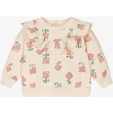 Petit Bateau Tops Children's Clothing Petit Bateau Girls Ivory Floral Print Cotton Sweatshirt (18 month)