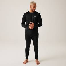 Black - Men Base Layer Sets Regatta Men's Knitted Thermal Baselayer Set Black, Sale