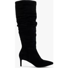Dune London Block Heel High Boots Dune London 'Slouchings' Suede Smart Boots Black