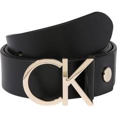 Calvin Klein Damen Gürtel Calvin Klein CK Logo Gürtel Leder black/light gold