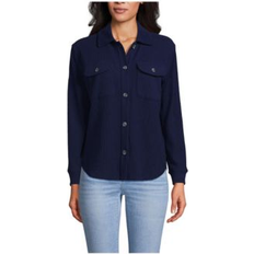 Blouses Lands' End Women's Waffle Relaxed Long Sleeve Shirt Jacket Deep sea navy (XSmall)