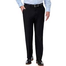 Haggar Men's Premium Comfort Stretch Classic-Fit Solid Flat Front Dress Pants Black (36x29)