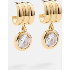 Baublebar Hoop & Crystal Drop Earrings in Metallic Gold