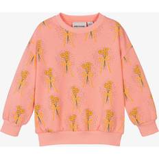 80/86 Sweatshirts Mini Rodini Girls Pink Organic Cotton Floral Sweatshirt