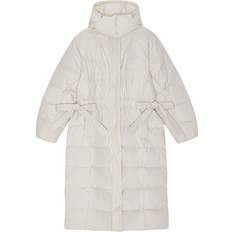 Ganni Abrigos Ganni White Tech Puffer Coat in Tofu Small/Medium Polyester Women's