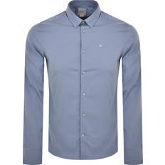 Calvin Klein White Shirts Calvin Klein Poplin Stretch Slim Fit Shirt Blue