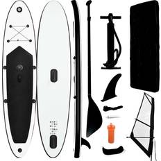 305.0 cm SUP Sets vidaXL Inflatable Stand Up Paddleboard with Sail Set Black and White SUP Board