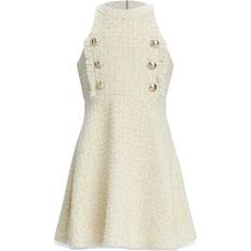 White Dresses Bardot Junior Kids Roma Boucle Dress in Ivory. 4, 5, 6