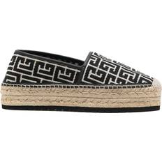 Herre - Hvid Espadrillos Balmain Alex Espadriller Med Jacquard Monogram - Sort