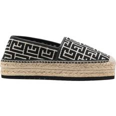 Leer - Man Espadrilles Balmain Espadrilles Met Plateauzool - Zwart