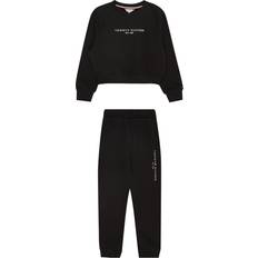 Tommy Hilfiger Tracksuits Tommy Hilfiger Jogginganzug 'ESSENTIAL' schwarz weiß